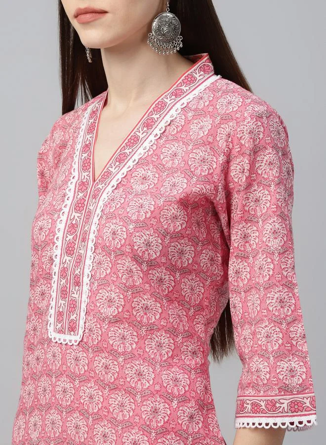 Libas Libas Printed Straight Kurta and Palazzo Pants with Dupatta Set