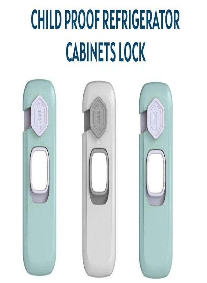Fix It Fast Child Proof Refrigerator Lock for Kids | Baby Safety Fridge Lock with Strong Adhesive | Multi-Purpose Cabinet, Drawer & Double Door Safety Lock | No Drill, Easy Install (Pack of 2) - Image 2