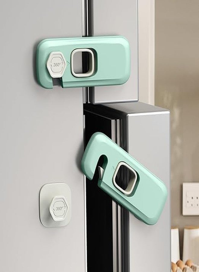 Fix It Fast Child Proof Refrigerator Lock for Kids | Baby Safety Fridge Lock with Strong Adhesive | Multi-Purpose Cabinet, Drawer & Double Door Safety Lock | No Drill, Easy Install (Pack of 2) - Image 1