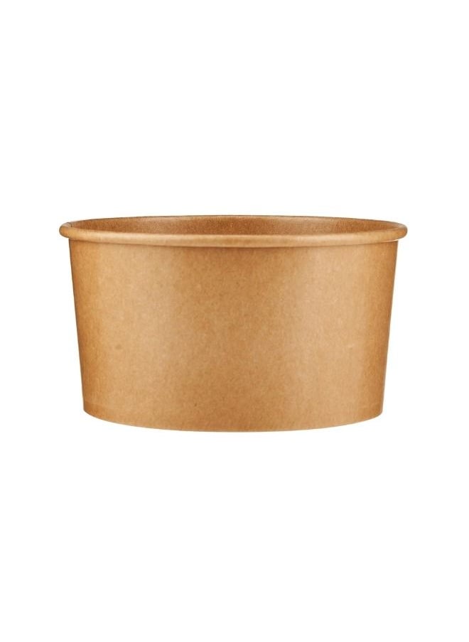 YASHTECH Kraft Brown Salad Bowl with PET Lid, 1000 ML Eco-friendly Round Paper Food Container, Great for Take-outs, Pack of 50 Pcs  - Image 2