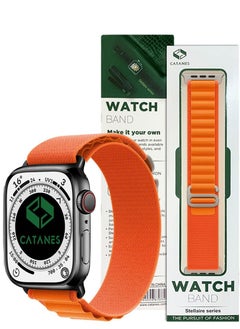 CATANES Alpine Loop Compatible with Apple Watch Band 38mm, Nylon Wristband,Orange  - Image 2