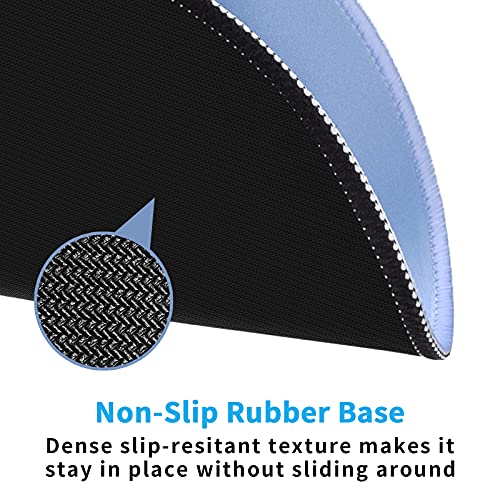 Dapesuom Round Mouse Pad, 8.7 x 8.7 Inch Premium-Textured Washable Non-Slip Rubber Base Cute Small Mouse Mat with Stitched Edge for Women Wireless Computer Laptop Gaming Desk Accessories, Sky Blue - Image 3