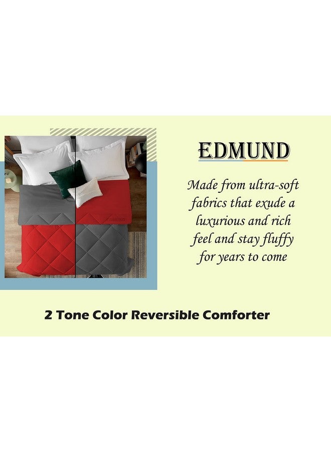 EDMUND - Microfiber Duvet 600 GSM Heavy Winter Reversible Comforter for King Size Bed Comforter (92" x 106") Inches - Winter 600 GSM Comforter | Teal & Dark Grey| TC - 300 - Image 5
