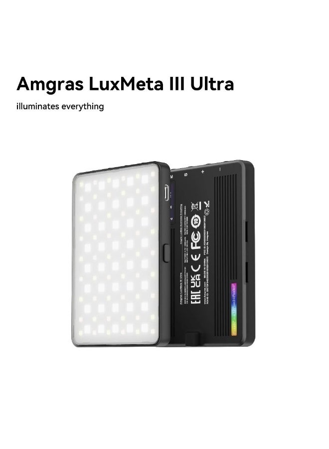 Amgras LuxMeta Ⅲ Ultra Video Light Rechargeable Portable Photography Fill Light Dimmable Temperature 3000K-9000K CRI96+ - Image 3