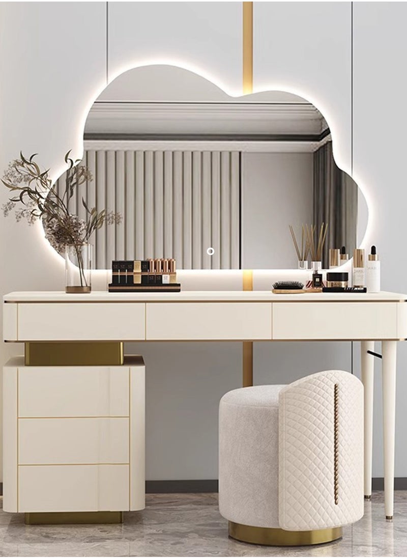 VPARTY Asymmetrical Led Lighted Mirror for Bathroom, 36x28" Cloud Shaped Mirrors, Irregular Vanity Mirror with Lights, Washbasin Backlit Led Illuminated Wall Mirror (90x70cm)