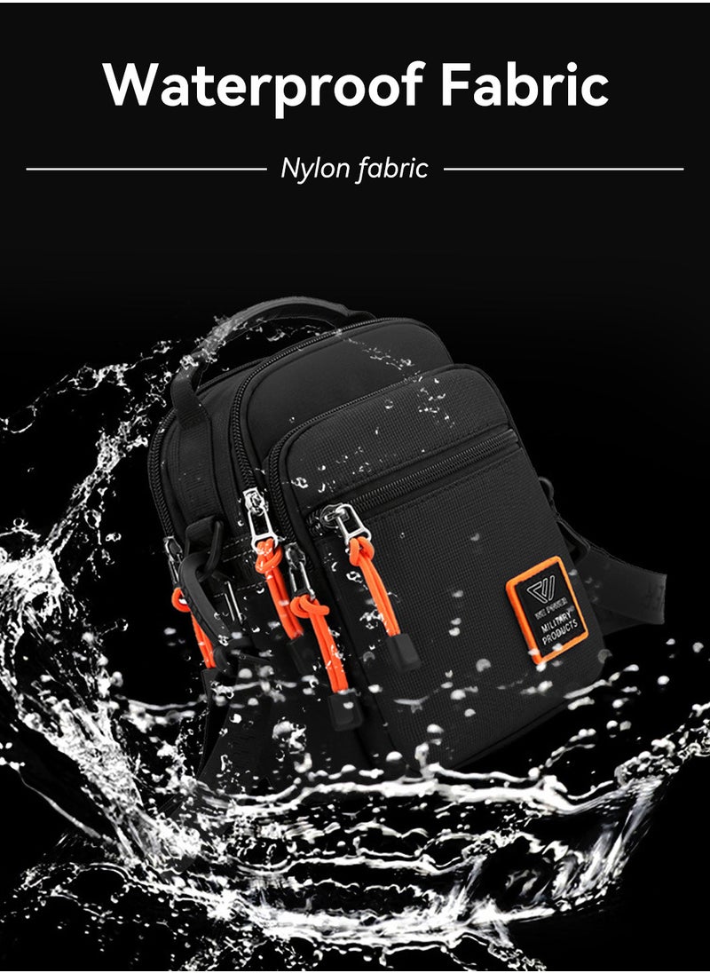 Moovant - Men's Crossbody Bag, Chest Bag, Sports Casual Men Shoulder Bag, Multi-functional Belt Bag, Hanging Bag, Fashion Outdoor Bag, Mini Sling Chest Bag, Black - Image 1