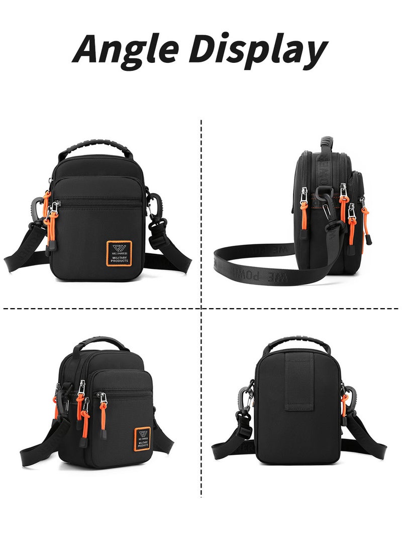 Moovant - Men's Crossbody Bag, Chest Bag, Sports Casual Men Shoulder Bag, Multi-functional Belt Bag, Hanging Bag, Fashion Outdoor Bag, Mini Sling Chest Bag, Black - Image 1