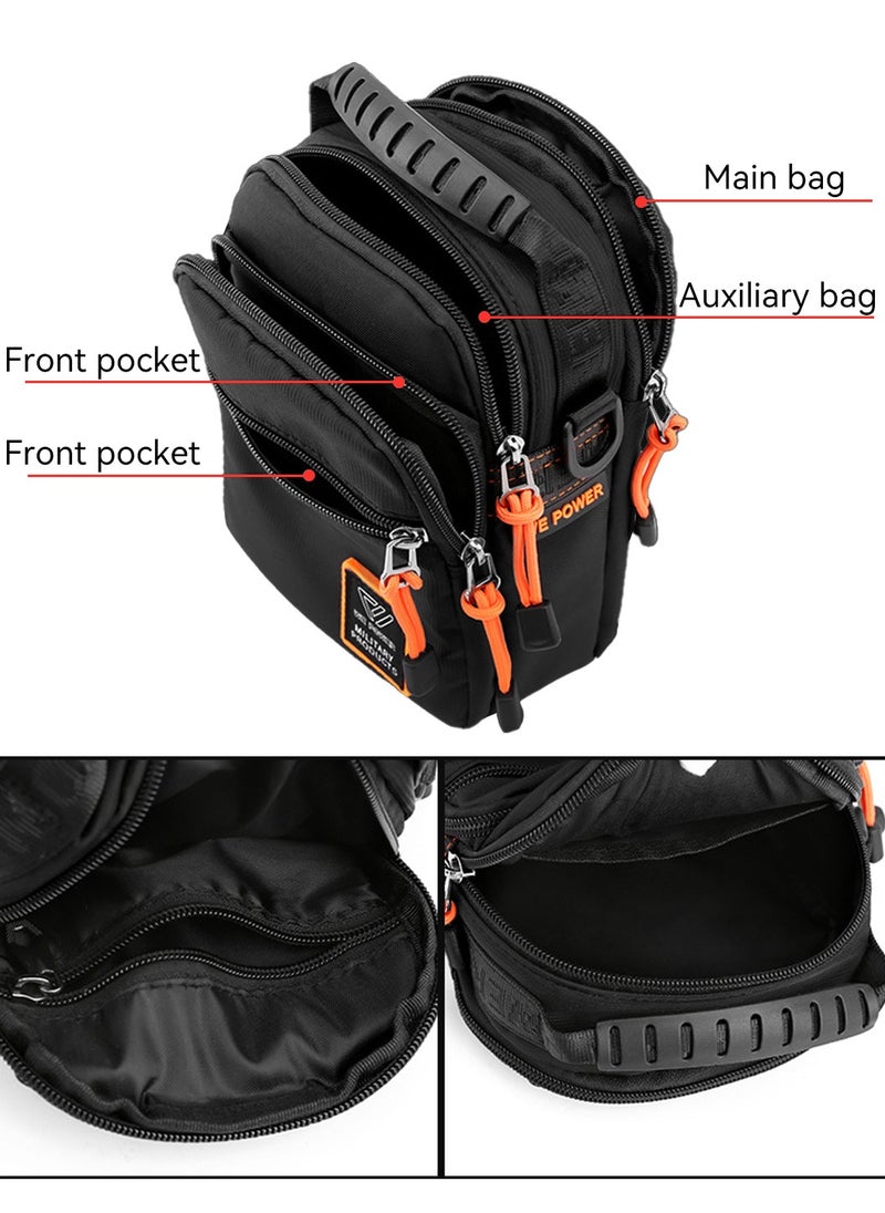 Moovant - Men's Crossbody Bag, Chest Bag, Sports Casual Men Shoulder Bag, Multi-functional Belt Bag, Hanging Bag, Fashion Outdoor Bag, Mini Sling Chest Bag, Black - Image 1
