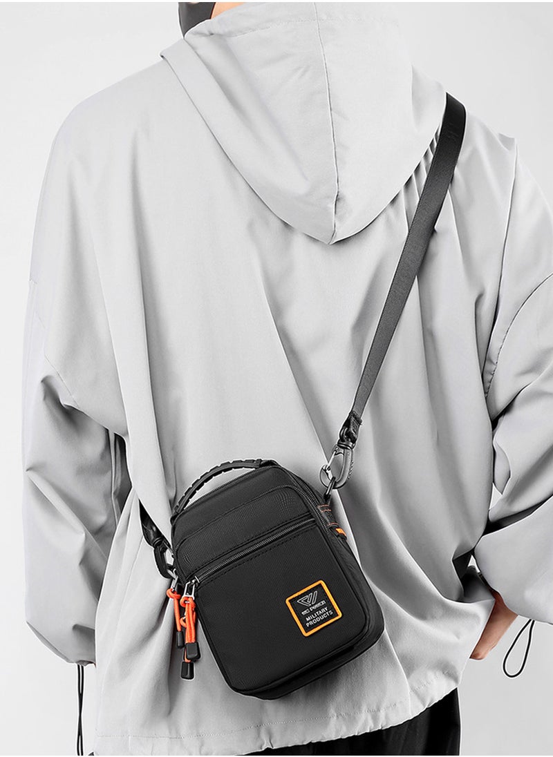 Moovant - Men's Crossbody Bag, Chest Bag, Sports Casual Men Shoulder Bag, Multi-functional Belt Bag, Hanging Bag, Fashion Outdoor Bag, Mini Sling Chest Bag, Black - Image 1