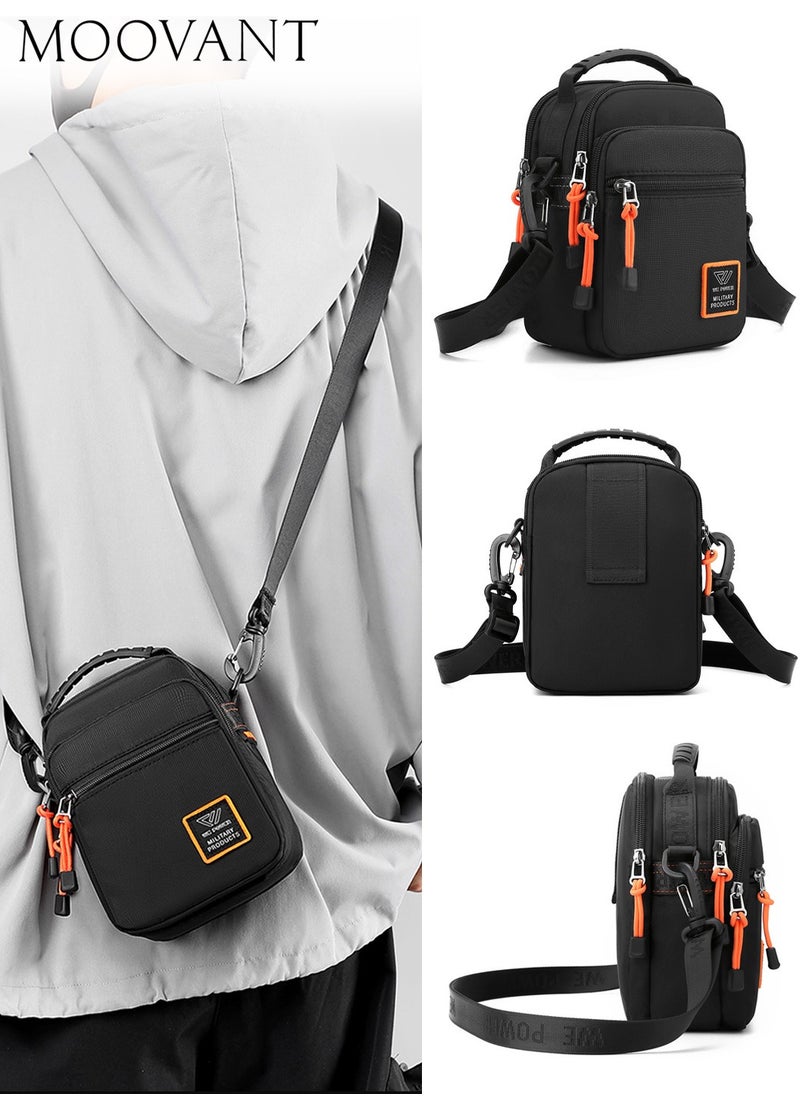 Moovant - Men's Crossbody Bag, Chest Bag, Sports Casual Men Shoulder Bag, Multi-functional Belt Bag, Hanging Bag, Fashion Outdoor Bag, Mini Sling Chest Bag, Black - Image 1