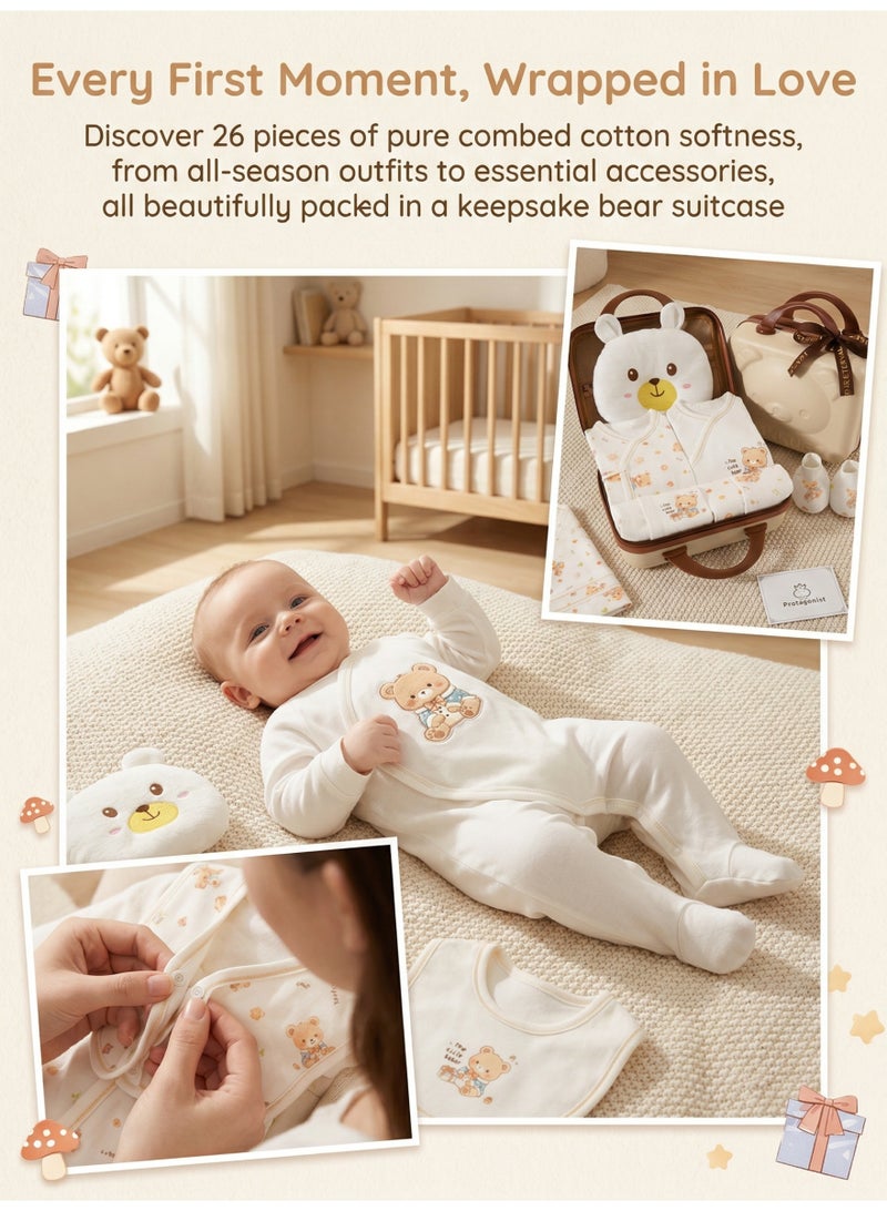 ASIV 26-Piece Newborn Gift Set - Newborn Clothing and Accessories Gift Box, Suitable for Boys and Girls, Premium Cotton, Perfect Gift Packaging, Suitable for Spring, Summer, Autumn, and Winter - Image 4