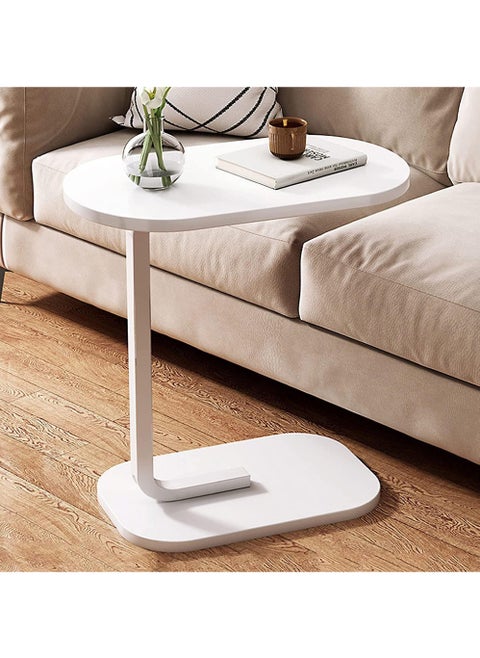 Shaped Side Table Coffee Table End Table Under Sofa Living Room Table Snack Laptop Holder Stable Metal Frame for Bedroom Office Sofa Bed Side Table Easy to assemble