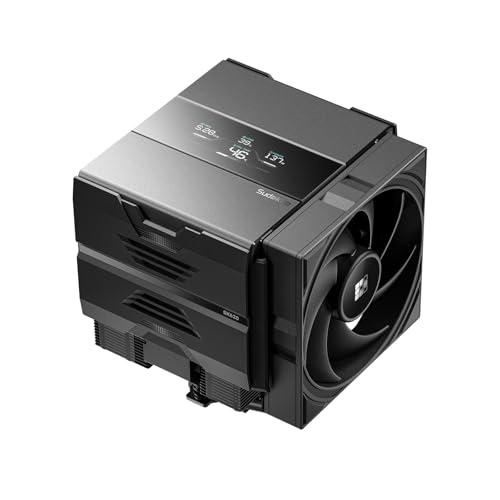Sudokoo SK620V CPU Air Cooler: 6 Heatpipes Dual Tower CPU Cooler with Digital Display for AM5 Exclusive - Black PC Cooler with 120mm FDB PWM Quiet Fans & Quick Lock Mount - Image 1
