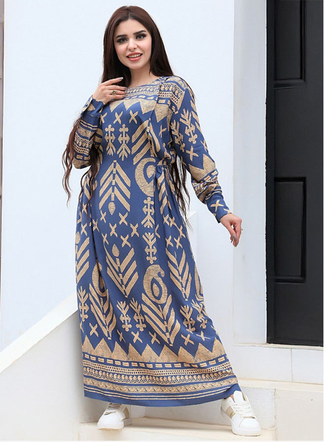 Ship Master Loose Maxi Dress with Modern Oriental Print - Casual Chic Look  - Image 1