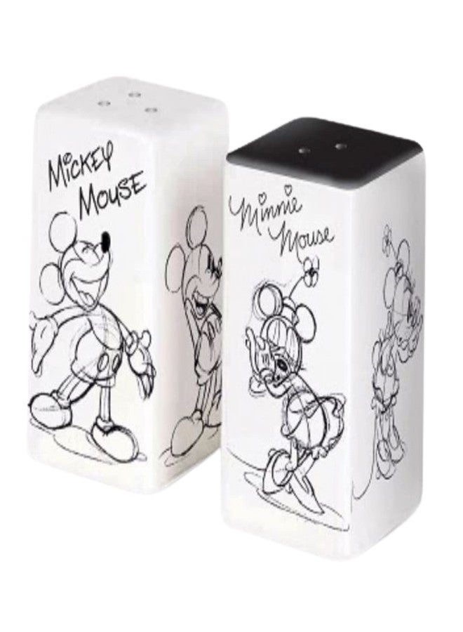 Jerry Leigh Sketched Black and White Salt and Pepper Shaker Set, Cute Disney Ceramic Shakers Kitchen Accessories and Decorations, Set of 2 - Image 2