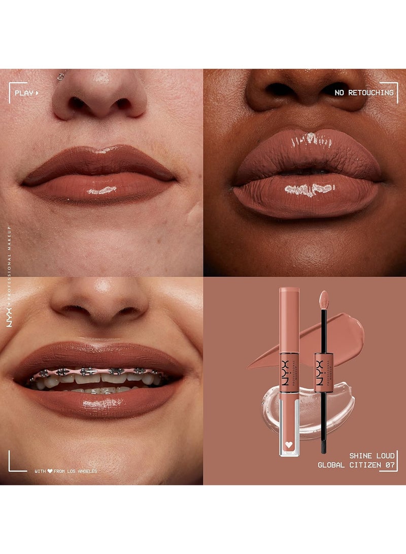 NYX PROFESSIONAL MAKEUP Shine Loud Lipstick with Clear Lip Gloss - Global Citizen - Image 3