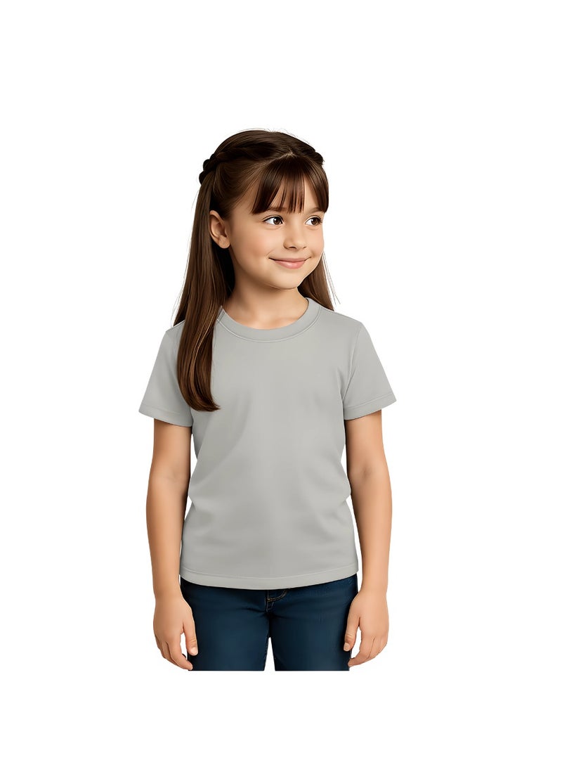 Printshop4me Kids Round Neck Girls T Shirt 170 GSM Pure Cotton Basic Colors - Image 2