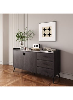 Home Box خزانة جانبية مارويل حجر ملبد 2 باب مع 3 أدراج 45 × 80 × 150 سم  - Image 1
