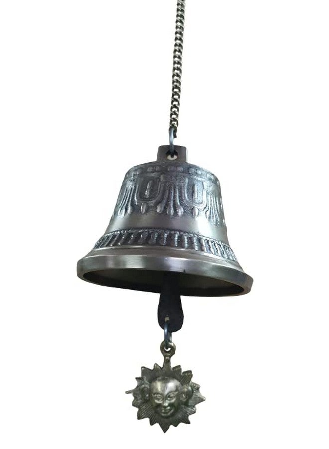 NIM Bronze Style Antique Finish Hanging Bell with Chain Beautifully Carved Gentle and Peaceful Sound Home Office Door Balcony Hanging Bell for Decoration - Image 1