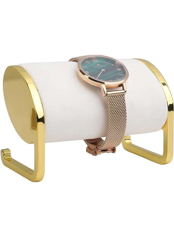 Excefore Holder, Velvet Bracelet Holder Stand for Selling, Bangle Organizer and Storage for Show, Watch Holder Stand Gold Jewelry Holder(White) - Image 1