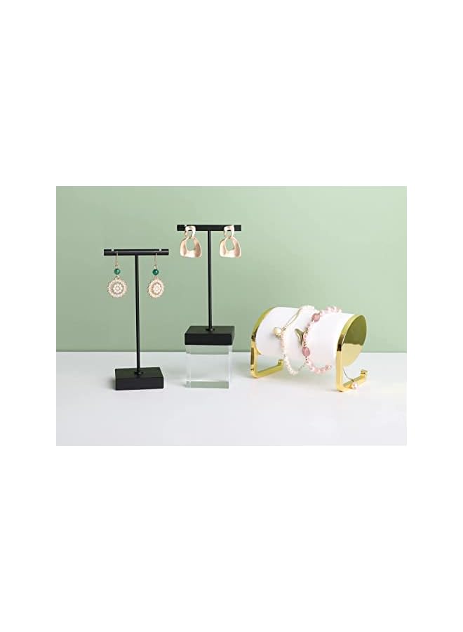 Excefore Holder, Velvet Bracelet Holder Stand for Selling, Bangle Organizer and Storage for Show, Watch Holder Stand Gold Jewelry Holder(White) - Image 3