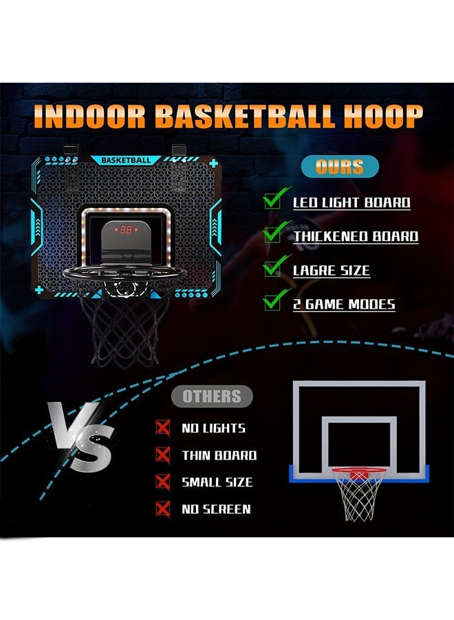 Mini Basketball Stand Set with Basketball, LED Lighting, Electronic Scoreboard, Indoor and Outdoor Sports, Door Basket, Birthday Gift, Christmas Gift - Image 5