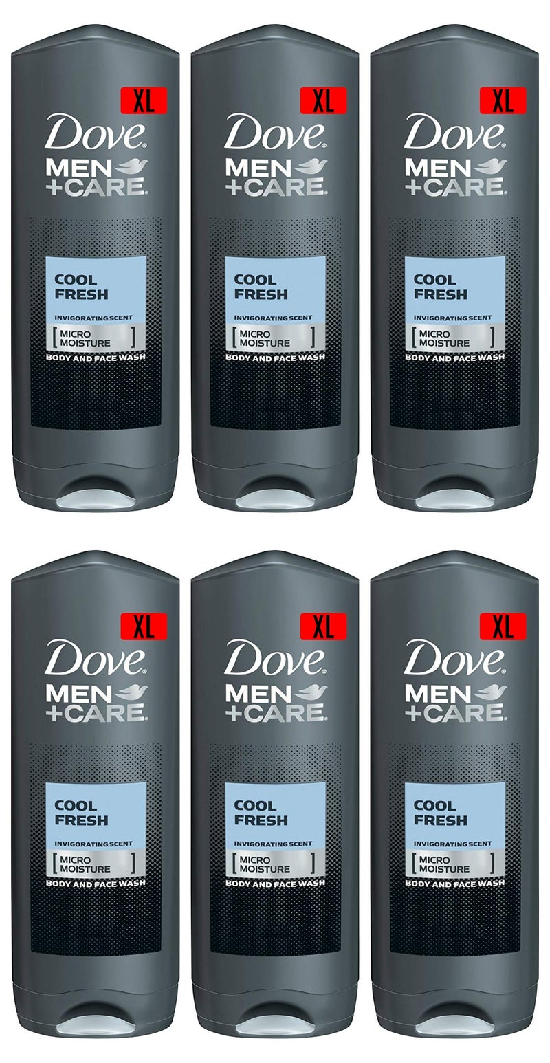 Dove Men Care Body & Face Wash, Cool Fresh - 13.5 Fl Oz / 400 mL X 6 Pack Case, Made in Germany - Image 1