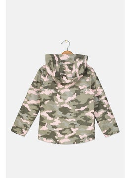 Body Glove Kids Girl Hooded Camouflage Sweatshirt, Green Combo  - Image 2