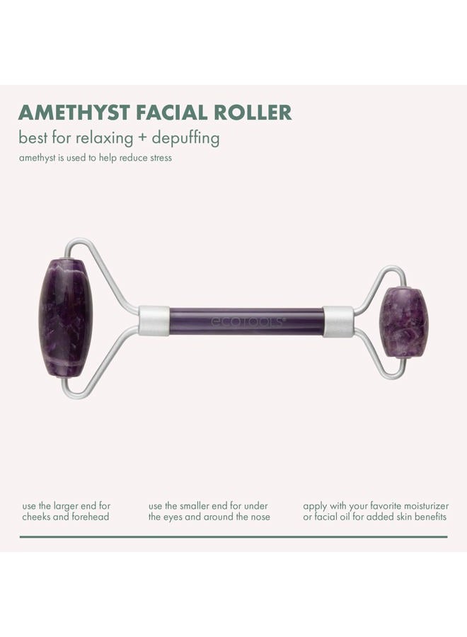 Ecotools Amethyst Facial Roller, Real Stone Face Roller & Massager, Skincare & Sculpting Tool, Reduces Puffiness & Dark Circles, Eco-Friendly Beauty Tool, Vegan & Cruelty-Free, 1 Count - Image 4