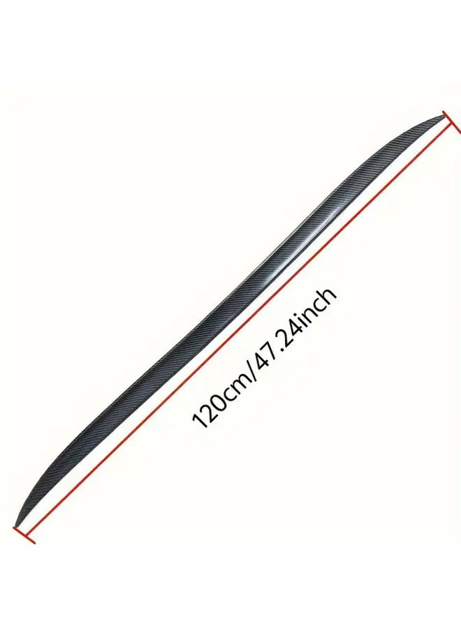 Universal Automotive PVC Rear Spoiler Wing Glossy Black 47.24 Inch Easy Install No Drill Enhanced Styling Accessory Polished Finish - Image 2