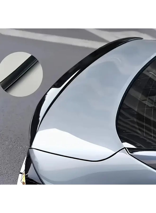 Universal Automotive PVC Rear Spoiler Wing Glossy Black 47.24 Inch Easy Install No Drill Enhanced Styling Accessory Polished Finish - Image 1