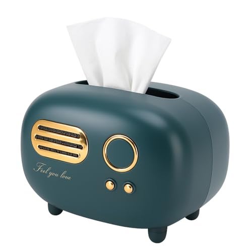 Karomouj Tissue Paper Box Holder – Vintage Retro Tissue Box Holder for Home with Supportive Legs for Living Room, Bedroom, Kitchen, Car & Office – Multicolor Tissue Organizer (Pack of 1) - Image 1