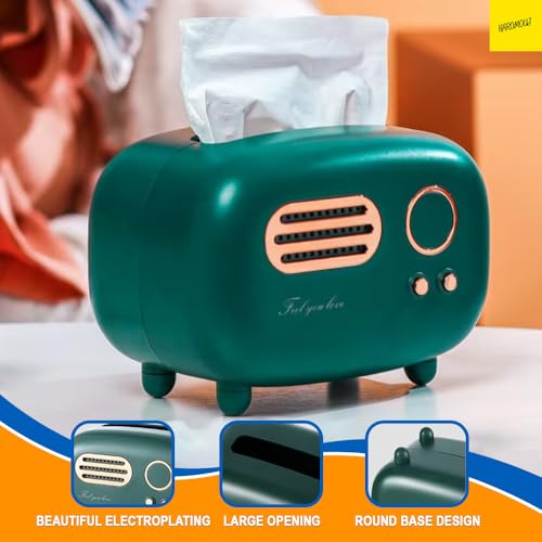 Karomouj Tissue Paper Box Holder – Vintage Retro Tissue Box Holder for Home with Supportive Legs for Living Room, Bedroom, Kitchen, Car & Office – Multicolor Tissue Organizer (Pack of 1) - Image 3