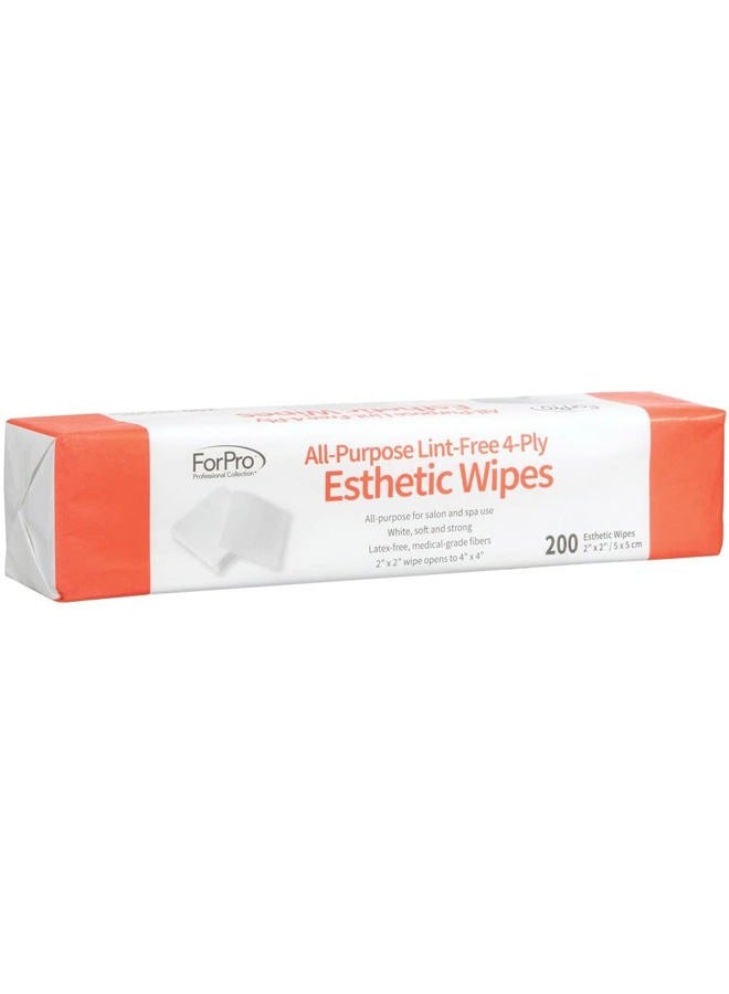 ForPro Professional Collection All-Purpose Lint-Free 4-Ply Esthetic Wipes, for Salon and Spa Use, Soft, Strong and Durable, Latex-Free, 2” x 2”, 200-Count (Pack of 6) - Image 2