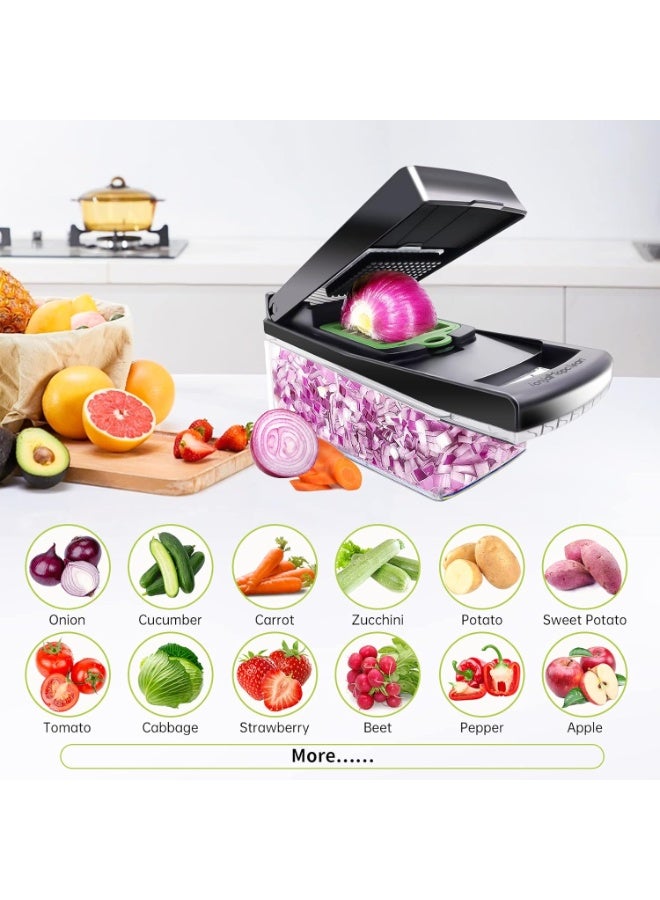 كيمايا مفرمة خضراوات وأطعمة 12 في 1، قطاعة مطبخ متعددة الشفرات مع حاوية، طهي سريع وسهل وخالي من الفوضى - Image 2