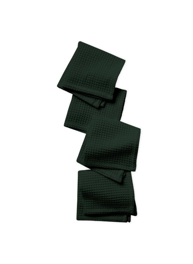 Encasa XO Kitchen Dish Towels Set | Green | Waffle Weave and Flat Hand Tea Towel | 30x30 cm | Quick Drying Reusable Cotton Washcloths | Multipurpose Lightweight Dishcloths Set of 12 - Image 2