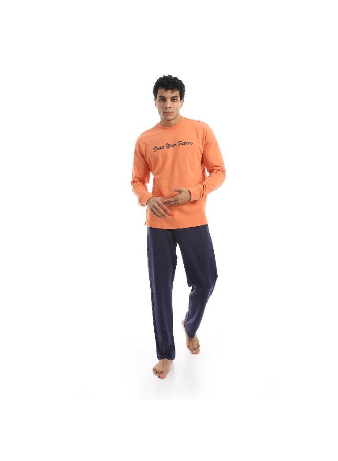 REDCOTTON Men’s Homewear Pajama Set – Printed Long Sleeve - Image 1