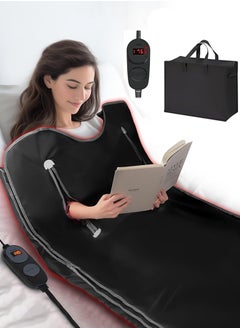 Infrared Sauna Blanket for Detoxification, Portable Far Infrared Sauna Blanket for Home, Detoxify and Relieve Fatigue, Sauna Blanket with 45-80℃ and 30-60 Minutes Timer Switch Controller, 180cm x 80cm