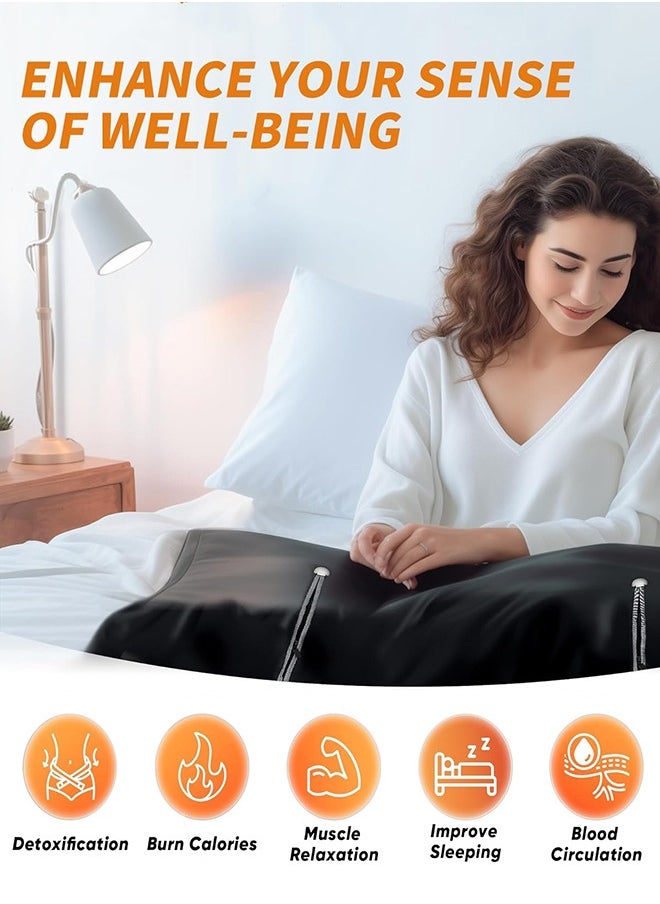 Garlo - Infrared Sauna Blanket for Detoxification, Portable Far Infrared Sauna Blanket for Home, Detoxify and Relieve Fatigue, Sauna Blanket with 45-80℃ and 30-60 Minutes Timer Switch Controller, 180cm x 80cm - Image 1