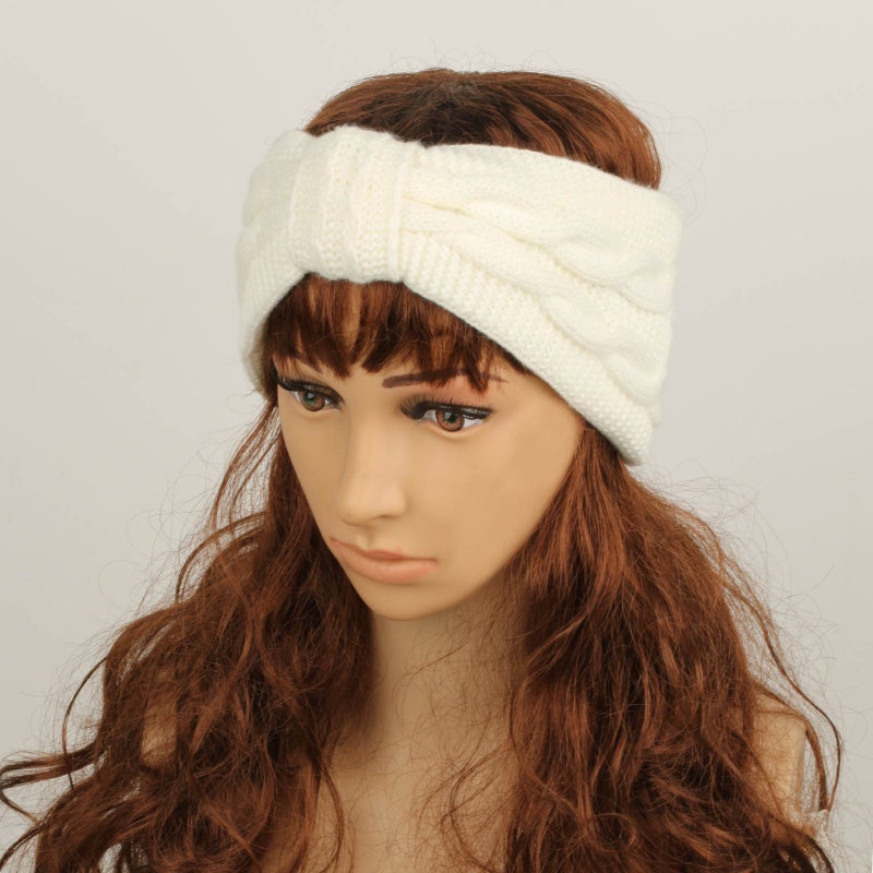 Fashion Keep Warm Winter Foldable Solid Women Knit Ladies Thick Headwraps Headband - Image 1