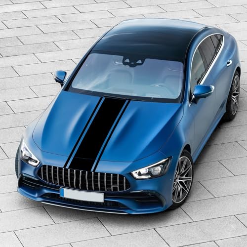 LANZMYAN Car Hood Decal Sticker DBS006 Universal Hood Racing Stripes Body Side Vinyl Modified Exterior Decoration Decal Black - Image 2