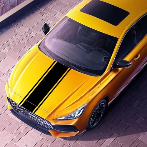 LANZMYAN Car Hood Decal Sticker DBS006 Universal Hood Racing Stripes Body Side Vinyl Modified Exterior Decoration Decal Black - Image 3