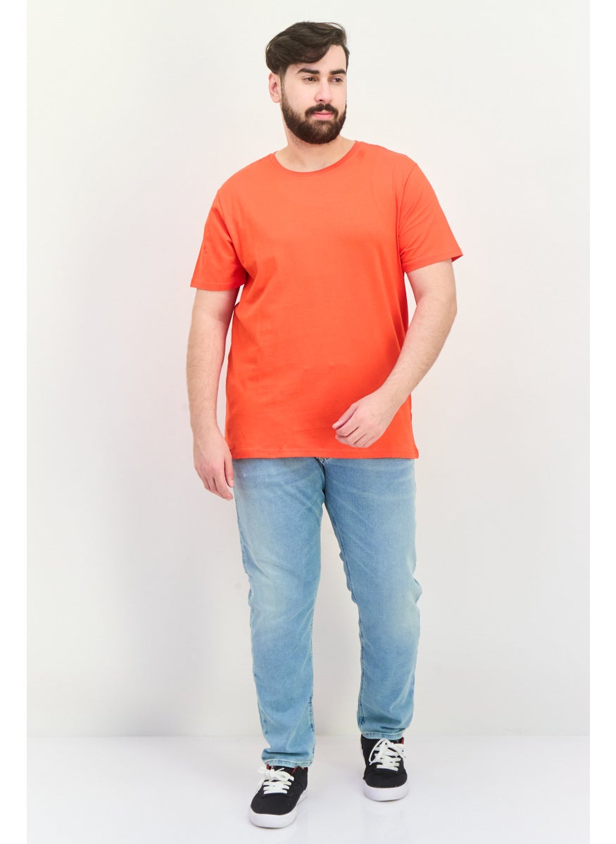 KANGOL - Men Crew Neck Short Sleeves Plain T-Shirt, Red - Image 1