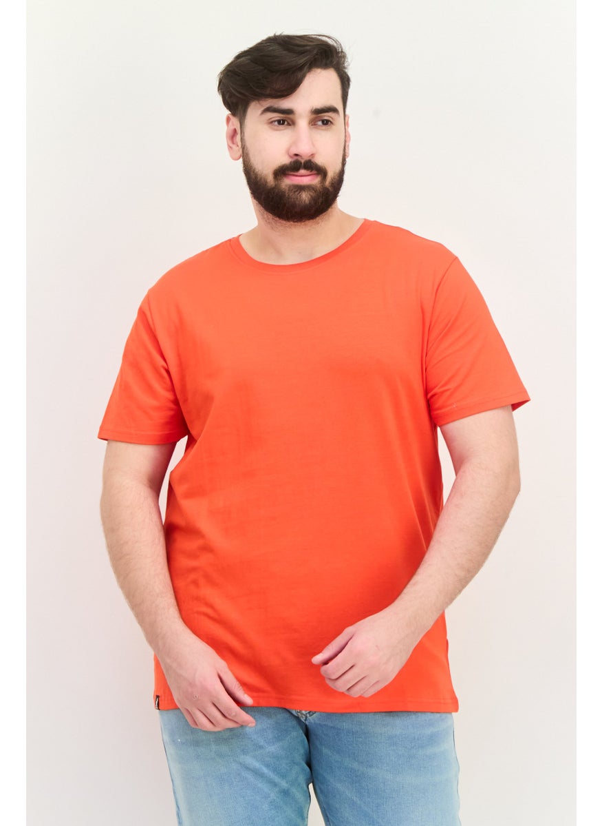 KANGOL - Men Crew Neck Short Sleeves Plain T-Shirt, Red - Image 1