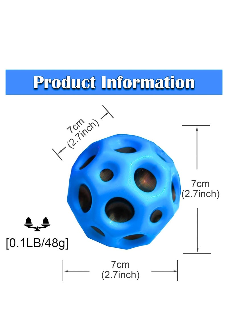 MAGIC VAULT 6 قطع كرة القمر، كرات الفضاء، كرة القفز الأسترو، كرات قفز فائقة الارتفاع، لعبة كرة قافزة، كرة الفضاء الصوتية، كرة الفضاء القافزة فائقة الارتفاع لتحسين التنسيق بين اليد والعين - Image 5