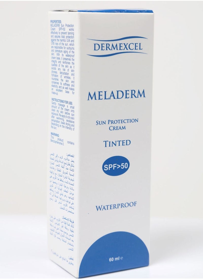 Dermexcel Meladerm Sun Protection Cream SPF>50 -  Waterproof Sun Protection Cream - Natural Tinted Coverage Sunscreenn  - Image 4