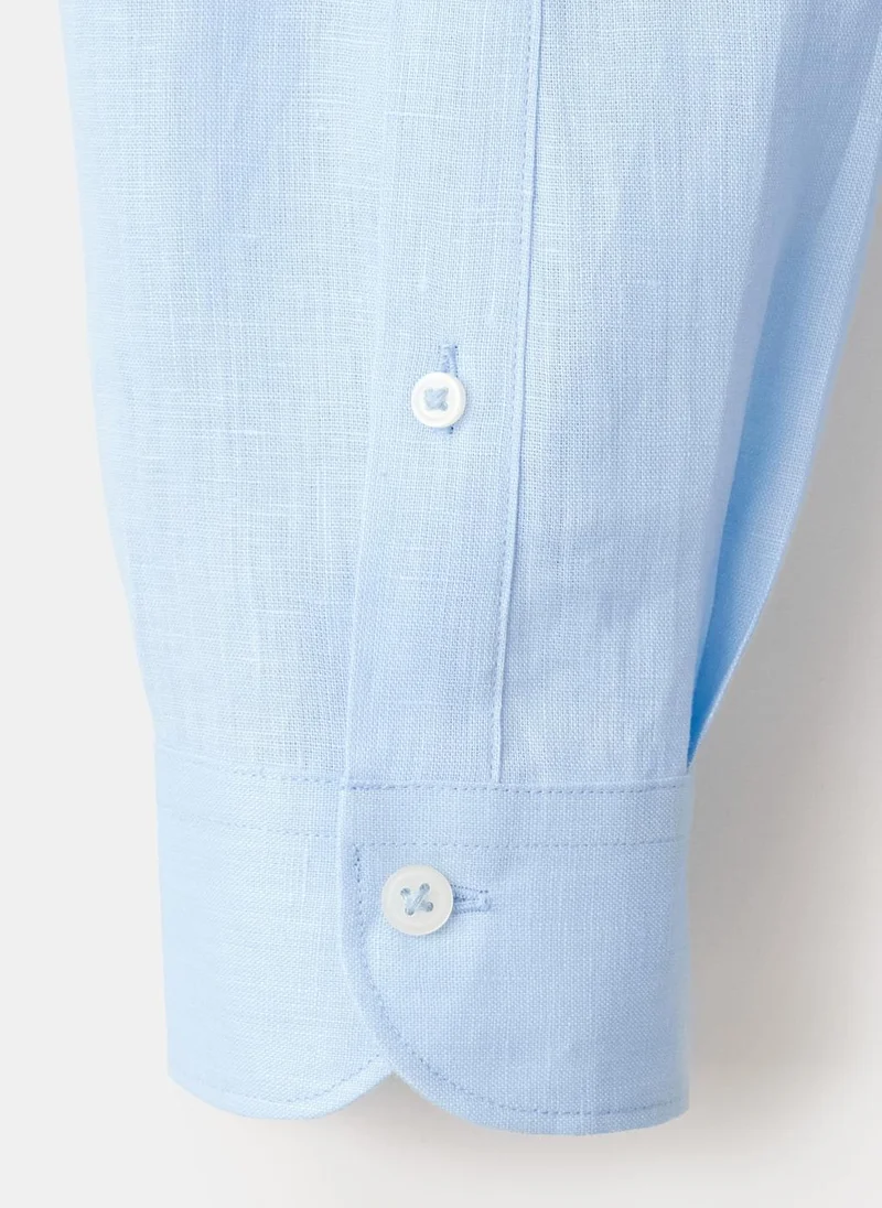 Mango Man 50-CELESTE Regular-Fit 100% Linen Shirt for Men | Best Price UAE