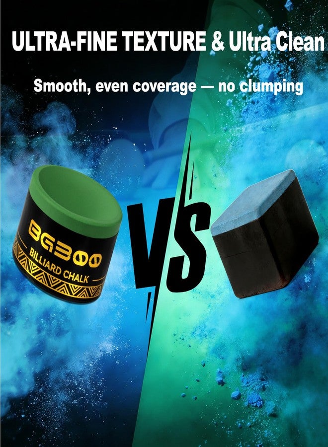 NINGSON Pool Cue Chalk 2 Pack, Nano Billiard Chalk Round Cue Chalk, Smooth Low Residue Pool Chalk, Reduce Miscue, Durable Long Lasting Chalk for Pool Table, Bars, Clubs & Home – Green - Image 4