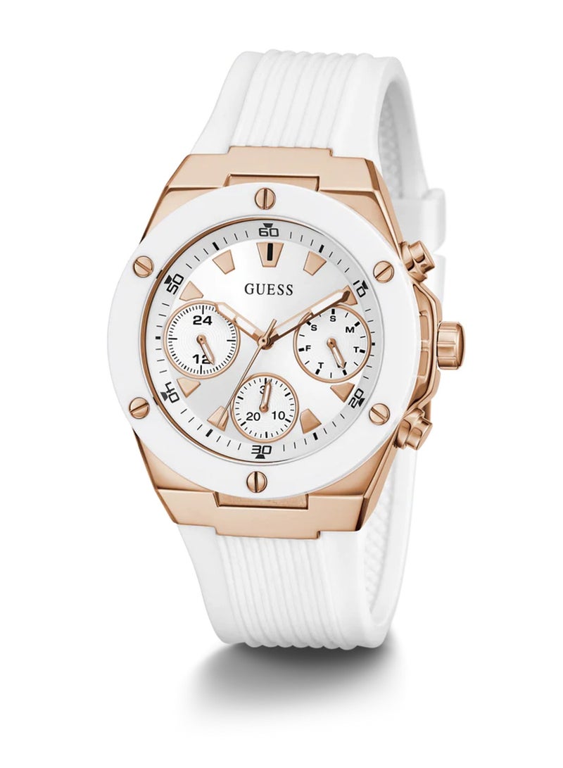 GUESS Women Athena White Rose Gold Tone Multi-function Watch GW0030L3 - Image 5