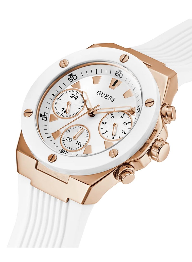 GUESS Women Athena White Rose Gold Tone Multi-function Watch GW0030L3 - Image 2